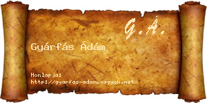 Gyárfás Ádám névjegykártya
